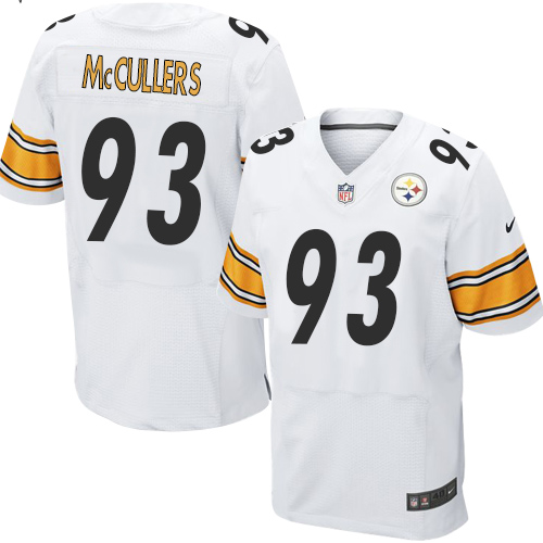 Men's Elite Dan McCullers Nike Jersey White Road - #93 NFL Pittsburgh Steelers